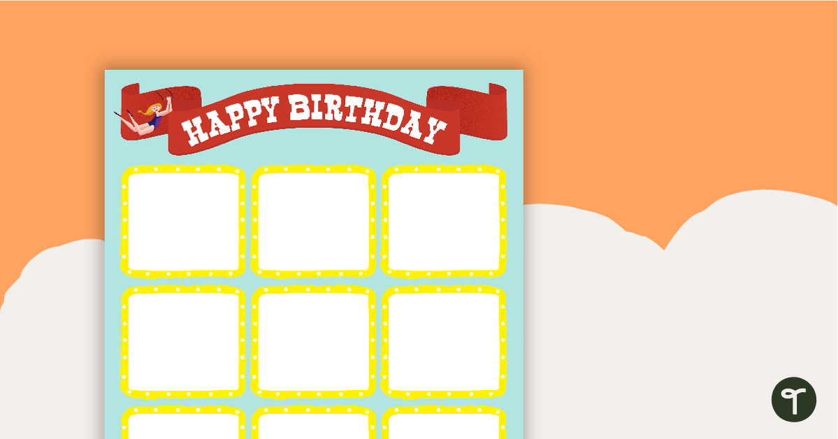 Preview image for Circus - Birthday Chart - teaching resource