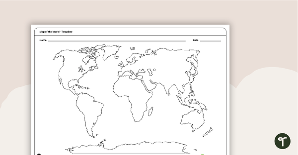 Map of the World Template teaching resource