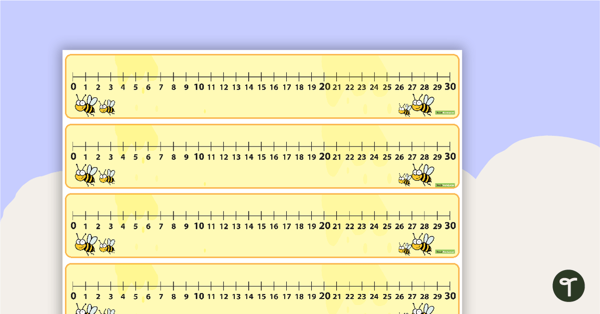 Number Line 0-30 - Bees teaching resource