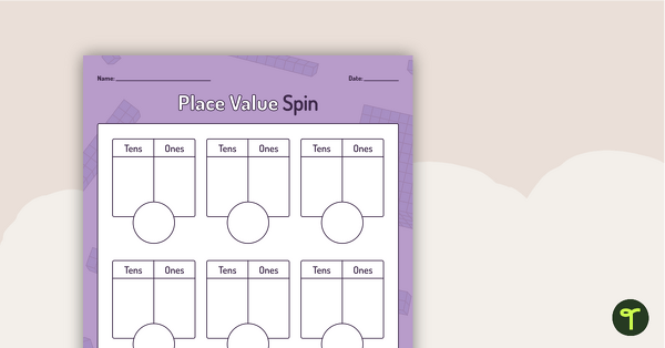 Place Value Spin teaching resource