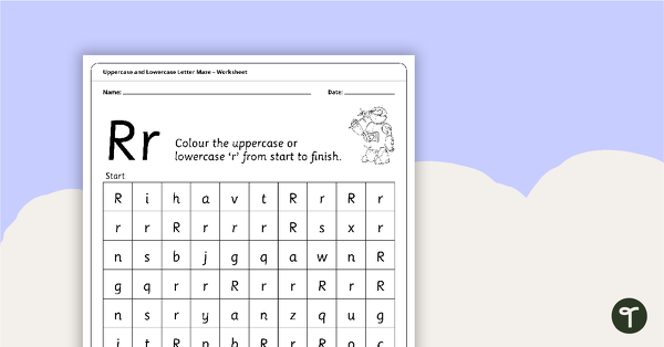 Go to Uppercase and Lowercase Letter Maze - 'Rr' teaching resource