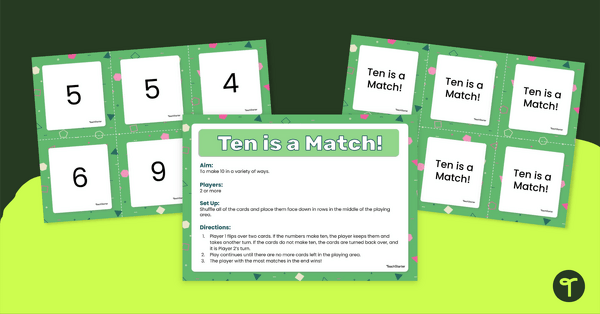 Ten is a Match! - Memory-Style Game teaching resource