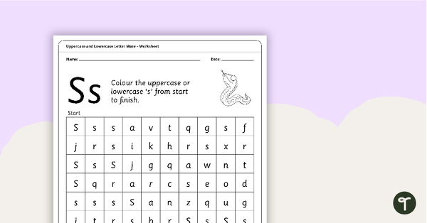 Go to Uppercase and Lowercase Letter Maze - 'Ss' teaching resource