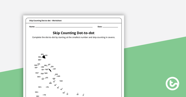 Go to Complex Dot-to-dot – Skip Counting by Sevens (Wolf) – Worksheet teaching resource