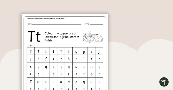 Go to Uppercase and Lowercase Letter Maze - 'Tt' teaching resource
