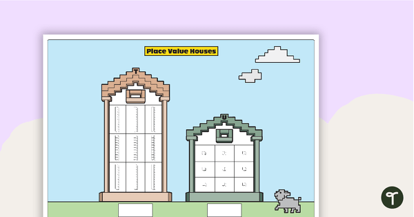 2-Digit Place Value Houses – Template teaching resource