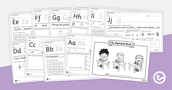 Go to My Alphabet Book - Letter Worksheets teaching resource