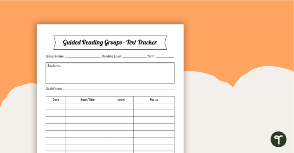 Guided Reading Groups - Text Tracker teaching resource