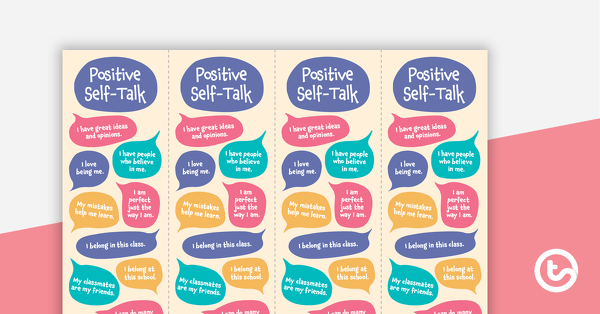 Positive Self-Talk Bookmark teaching resource