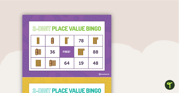 Image of Two-Digit Place Value Bingo Game (Digits, MAB and Pop Sticks)