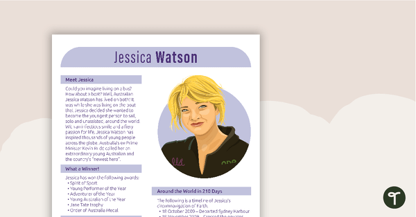 Go to Inspirational Woman Profile – Jessica Watson teaching resource