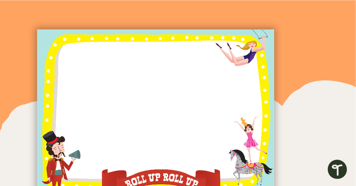 Circus - Landscape Page Border teaching resource