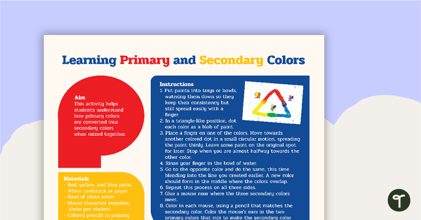 Preview image for Learning Primary and Secondary Colors – Craft Activity - teaching resource