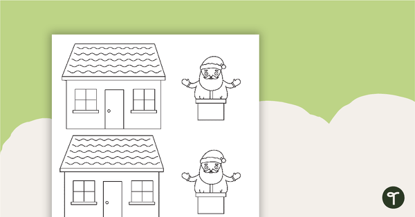 Holiday Pop-Up Card Template - Santa Stuck in Chimney teaching resource
