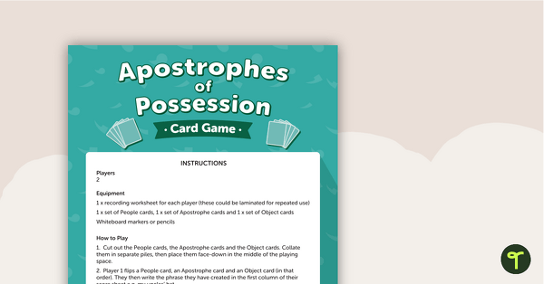 Go to Apostrophes of Possession Card Game teaching resource