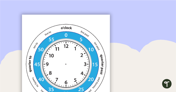 12 Hour Clock Template teaching resource