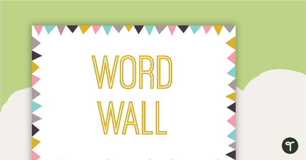 Pastel Flags - Word Wall Template teaching resource
