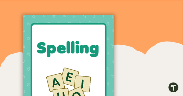 Spelling Book Cover - Version 2 teaching resource
