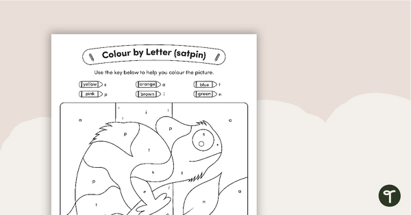 Go to SATPIN Colour by Letter - Chameleon teaching resource