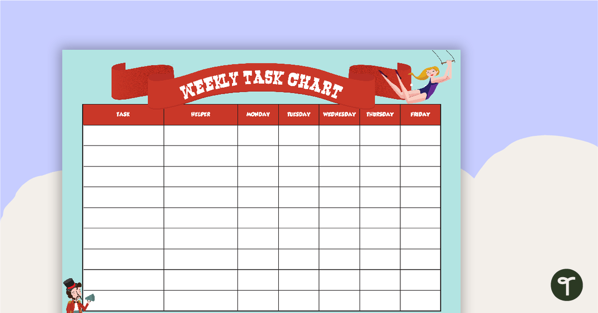 Circus - Weekly Task Chart teaching resource