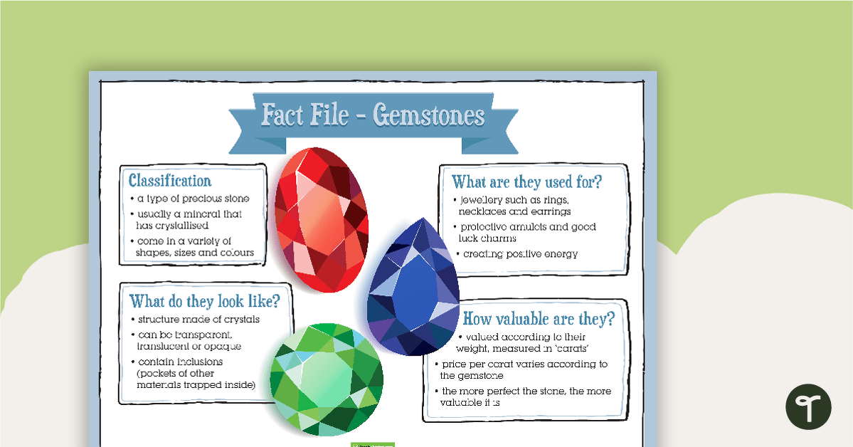 Informative Texts Writing Task - Gemstones teaching resource