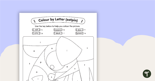 SATPIN Colour by Letter - Dog teaching resource