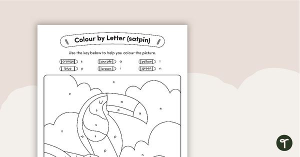 Preview image for SATPIN Colour by Letter - Toucan - teaching resource