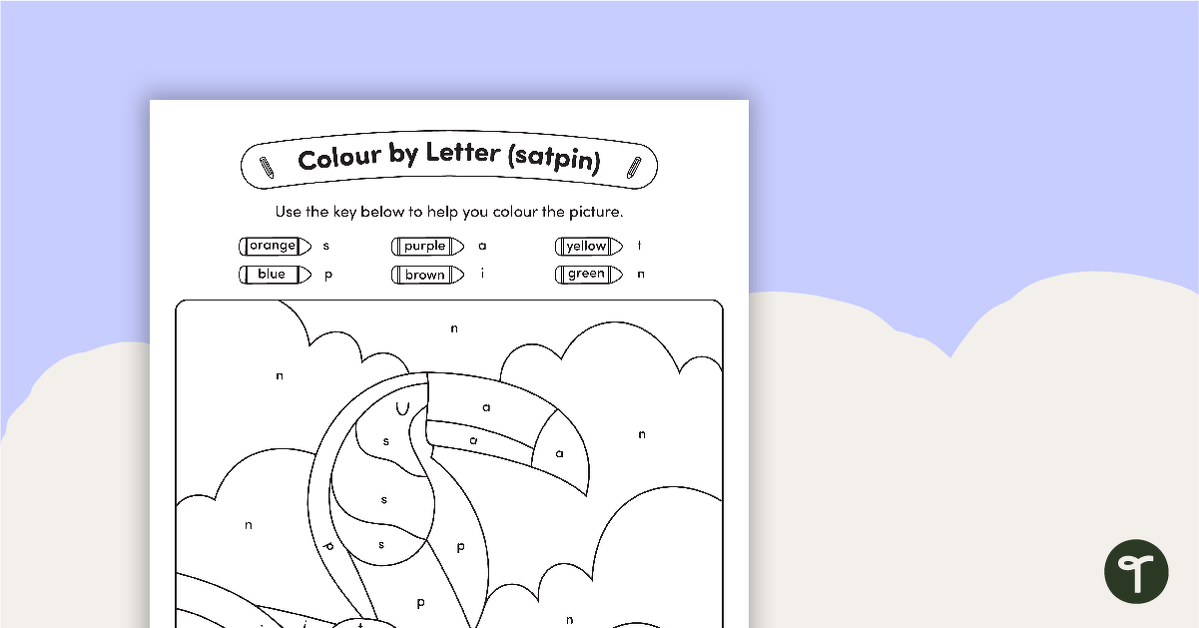 SATPIN Colour by Letter - Toucan teaching resource