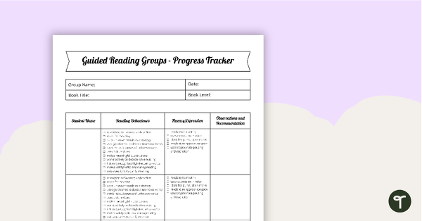 Go to Guided Reading Groups - Progress Tracker teaching resource