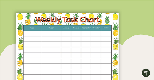 Pineapples - Weekly Task Chart teaching resource