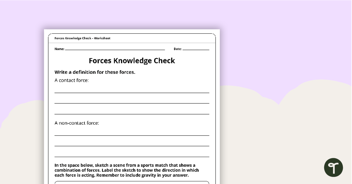 Forces Knowledge Check teaching resource