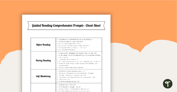 Guided Reading Groups - Comprehension Question Prompts teaching resource