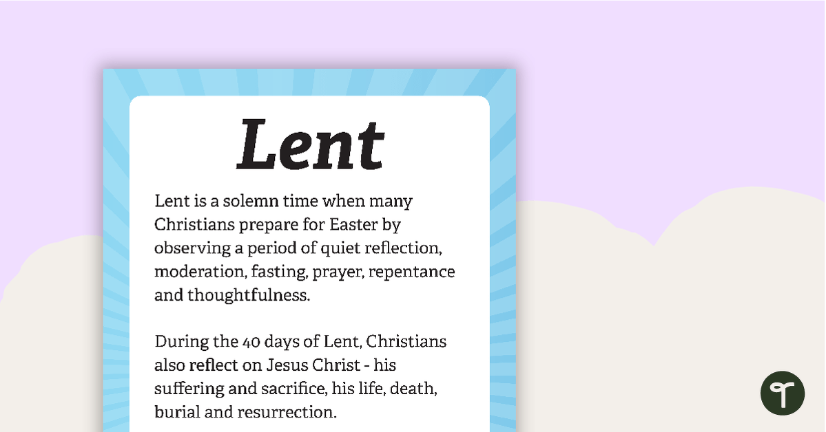 Lent Comprehension and Word Search teaching resource