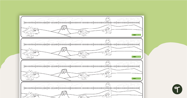 Number Line - 0 - 100 - Dinosaur - Blank teaching resource
