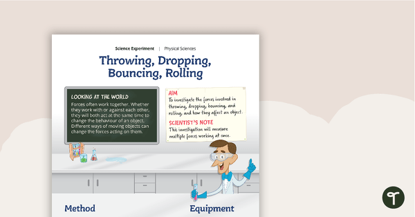 Throwing, Dropping, Bouncing, Rolling - Science Experiment teaching resource