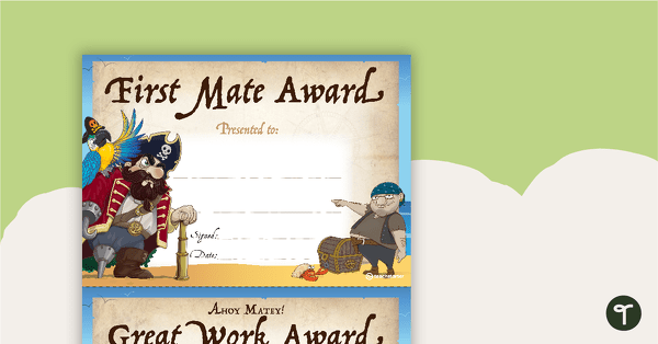 Pirates - Award Certificate teaching resource