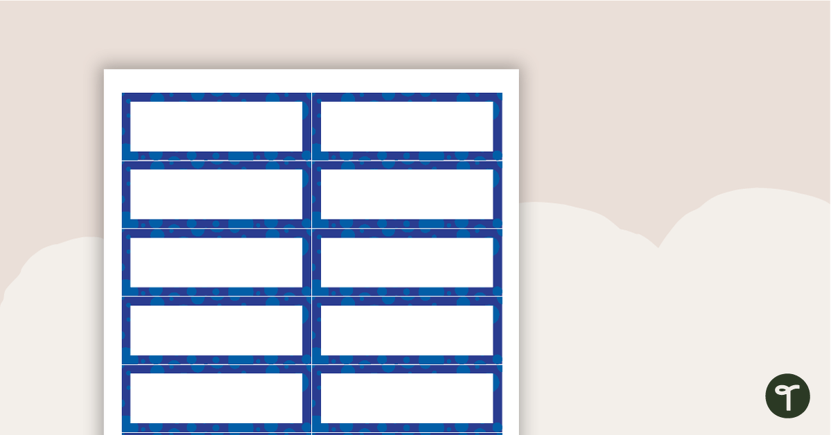 Desk Name Tags – Dark Blue teaching resource