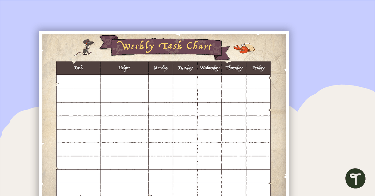 Preview image for Pirates - Weekly Task Chart - teaching resource