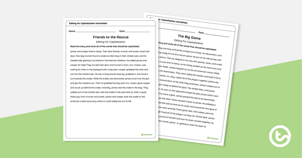 Go to Editing for Capitalization Worksheets teaching resource
