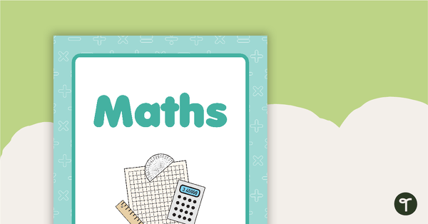 Maths Book Cover - Version 2 teaching resource