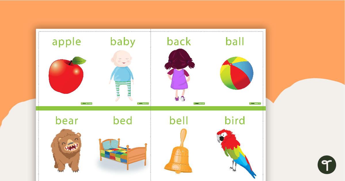 Dolch Sight Word Flashcards with Pictures - Nouns teaching resource