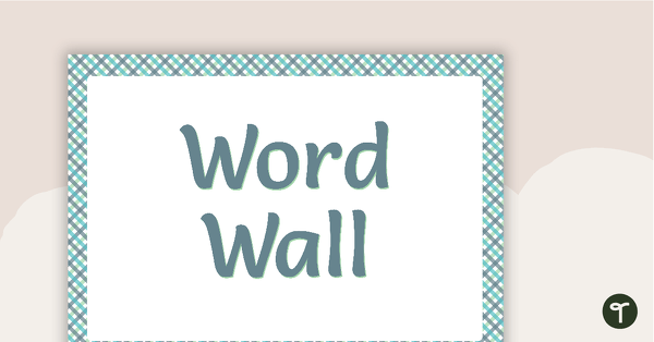 Green Tartan - Word Wall Template teaching resource