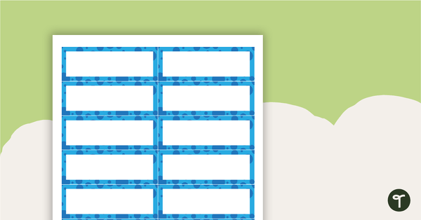 Go to Desk Name Tags – Light Blue Spots teaching resource