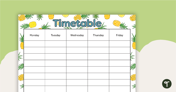 Go to Pineapples - Weekly Timetable teaching resource