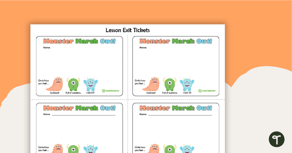 Preview image for Monster March Out! - Lesson Exit Tickets - teaching resource