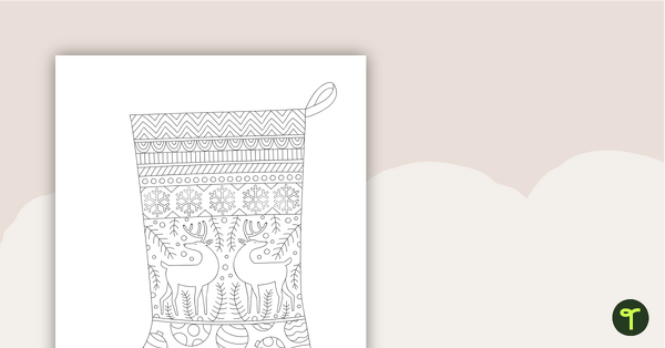 Image of Christmas Stocking Mindful Colouring In Sheet