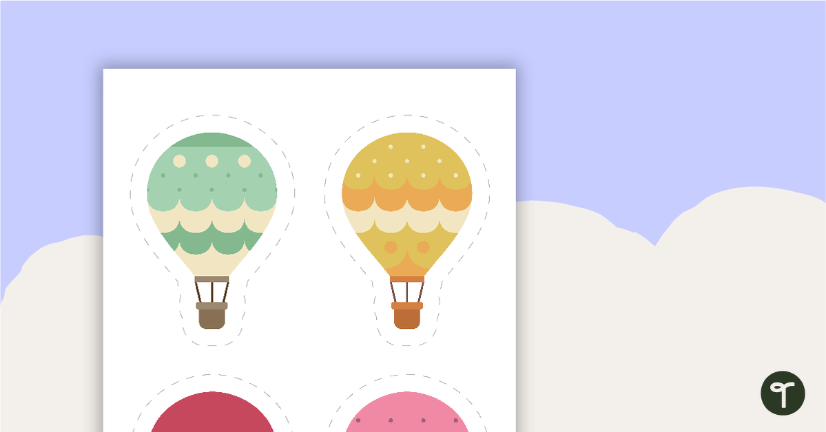 Preview image for Hot Air Balloons - Cut Out Decorations - teaching resource