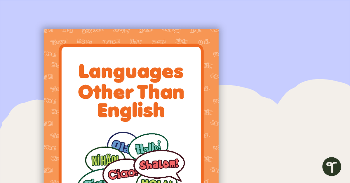 Languages Other Than English Book Cover - Version 2 teaching resource