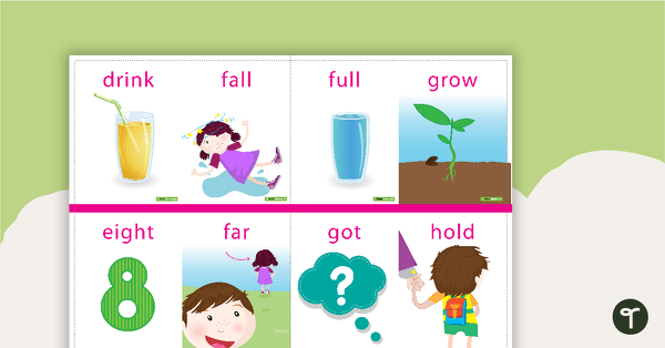 Dolch Sight Word Flashcards with Pictures - Year 3 teaching resource