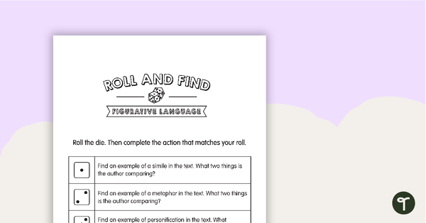 Roll and Find – Figurative Language teaching resource